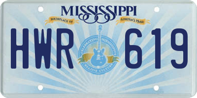 MS license plate HWR619