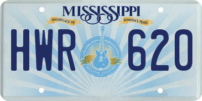 MS license plate HWR620