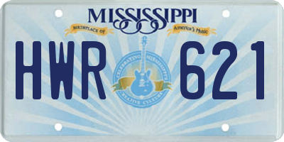 MS license plate HWR621