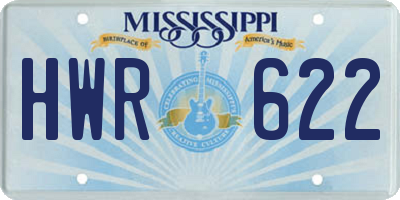 MS license plate HWR622