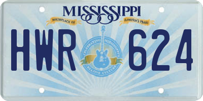 MS license plate HWR624