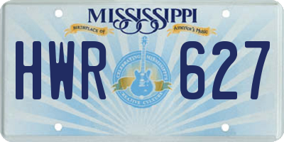 MS license plate HWR627