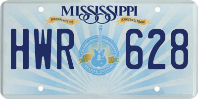 MS license plate HWR628
