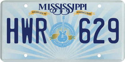 MS license plate HWR629