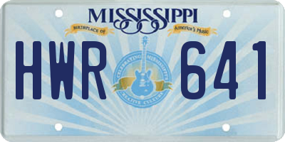 MS license plate HWR641