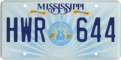 MS license plate HWR644