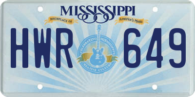 MS license plate HWR649