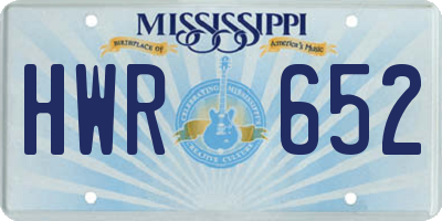 MS license plate HWR652