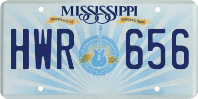 MS license plate HWR656