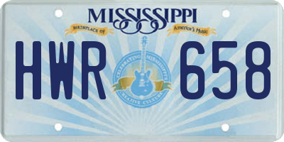 MS license plate HWR658
