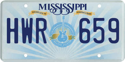 MS license plate HWR659