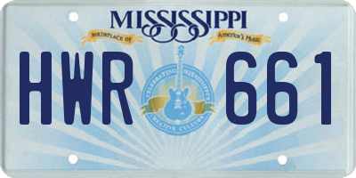 MS license plate HWR661