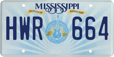 MS license plate HWR664