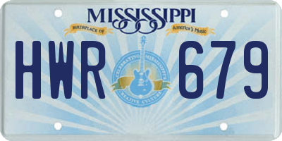 MS license plate HWR679