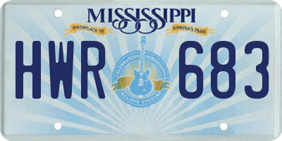 MS license plate HWR683