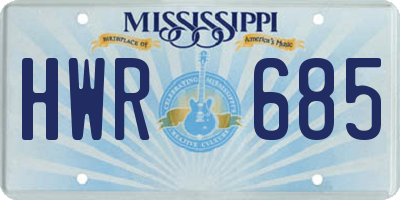 MS license plate HWR685