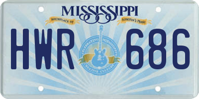 MS license plate HWR686