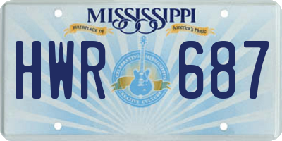 MS license plate HWR687