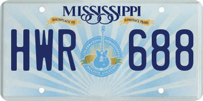 MS license plate HWR688