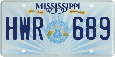 MS license plate HWR689