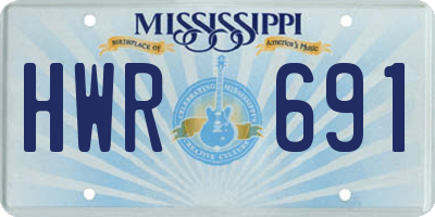 MS license plate HWR691