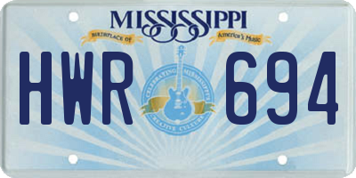 MS license plate HWR694