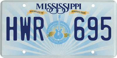 MS license plate HWR695