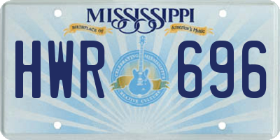 MS license plate HWR696