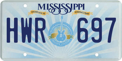 MS license plate HWR697