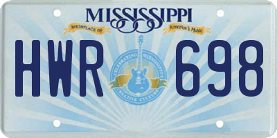 MS license plate HWR698