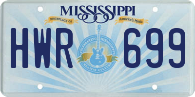 MS license plate HWR699