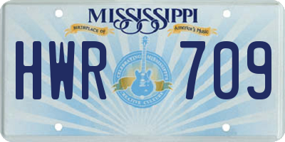MS license plate HWR709