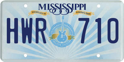 MS license plate HWR710