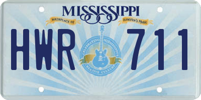 MS license plate HWR711