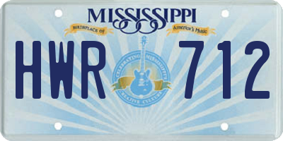 MS license plate HWR712