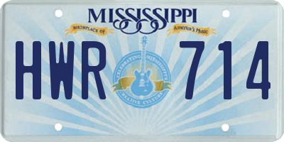 MS license plate HWR714
