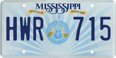 MS license plate HWR715