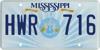 MS license plate HWR716