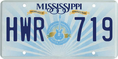 MS license plate HWR719