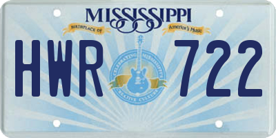 MS license plate HWR722