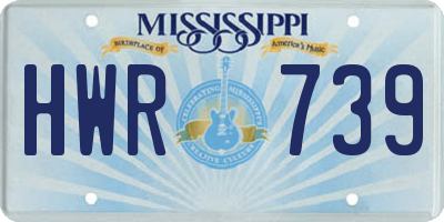 MS license plate HWR739