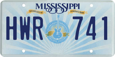 MS license plate HWR741