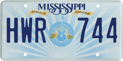 MS license plate HWR744