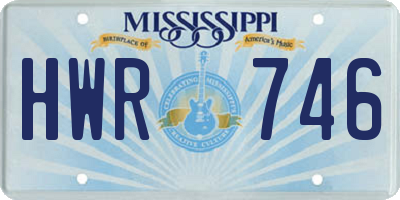 MS license plate HWR746