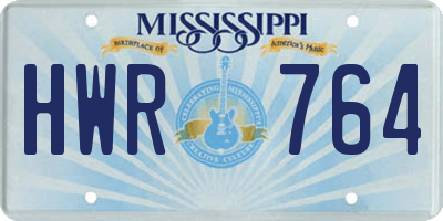 MS license plate HWR764
