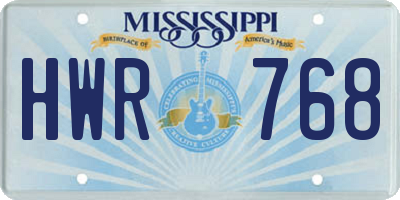 MS license plate HWR768