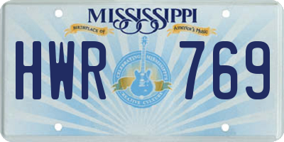 MS license plate HWR769