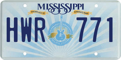 MS license plate HWR771