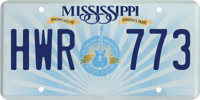 MS license plate HWR773