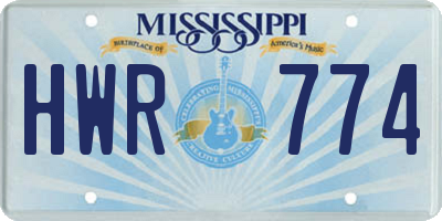 MS license plate HWR774
